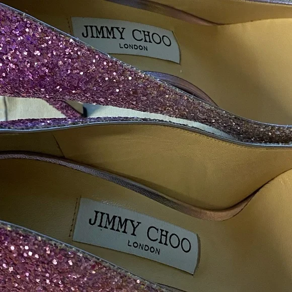 Jimmy Choo Romy 100 mm shaded coarse  glitter pumps - Picture 11 of 16